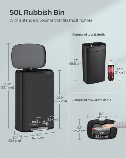 Kitchen Pedal Bin 50L Ink Black - image 7