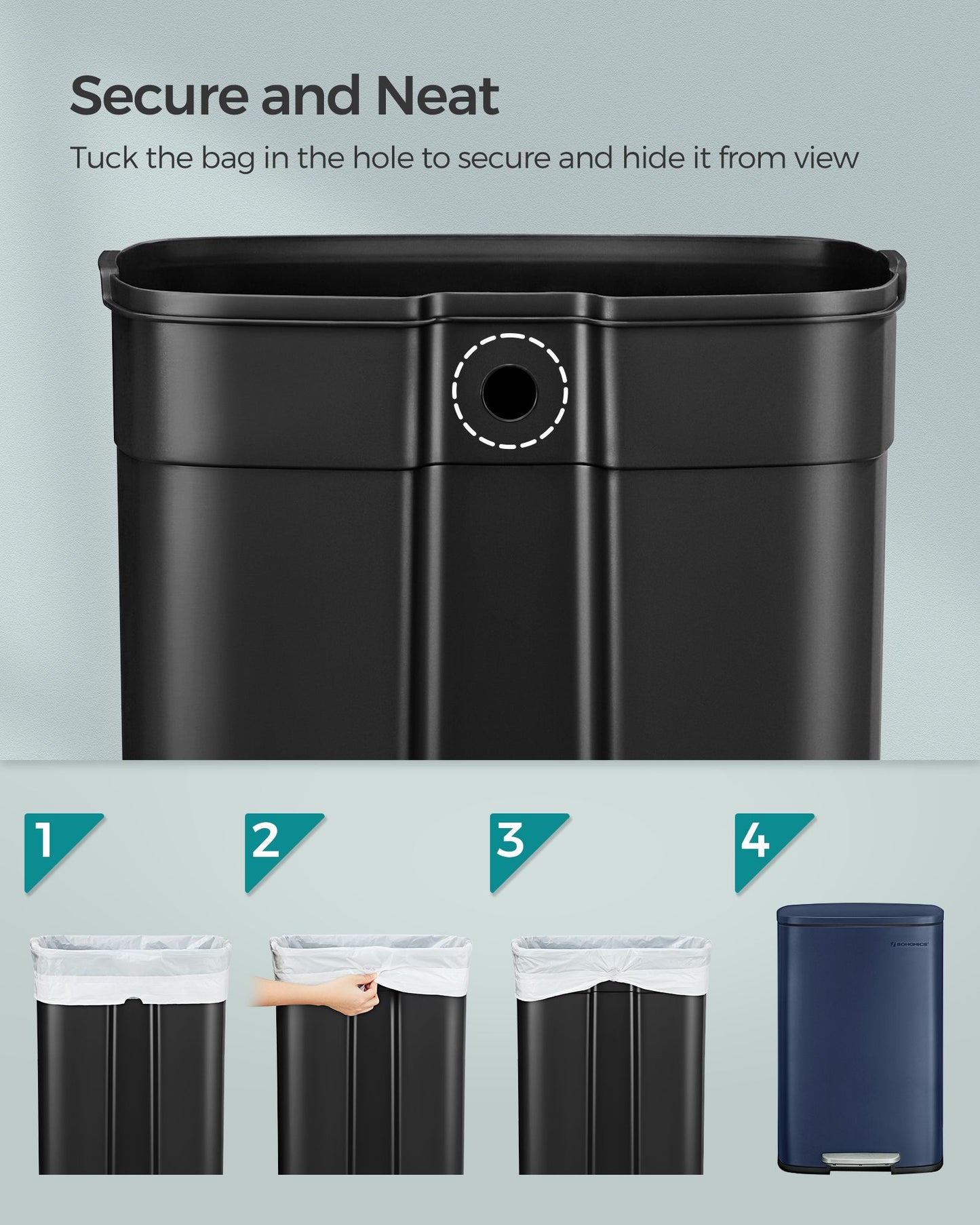 Kitchen Pedal Bin 50L Ink Black - image 12