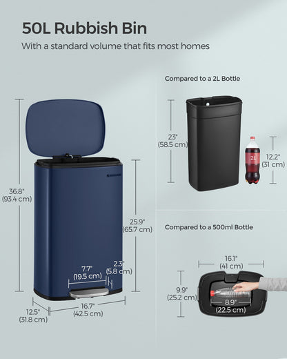 Kitchen Pedal Bin 50L Ink Black - image 13