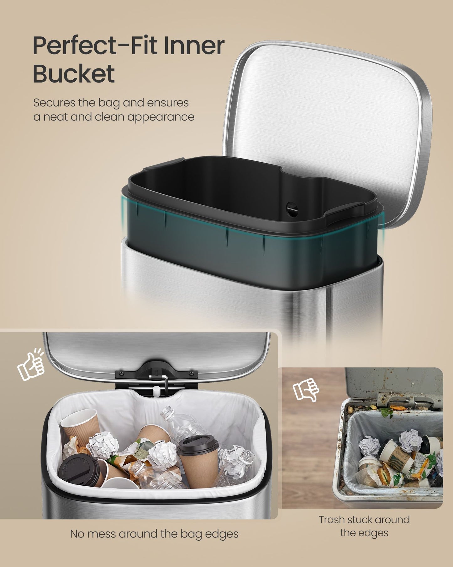 tainless Steel Trash Can - image 3