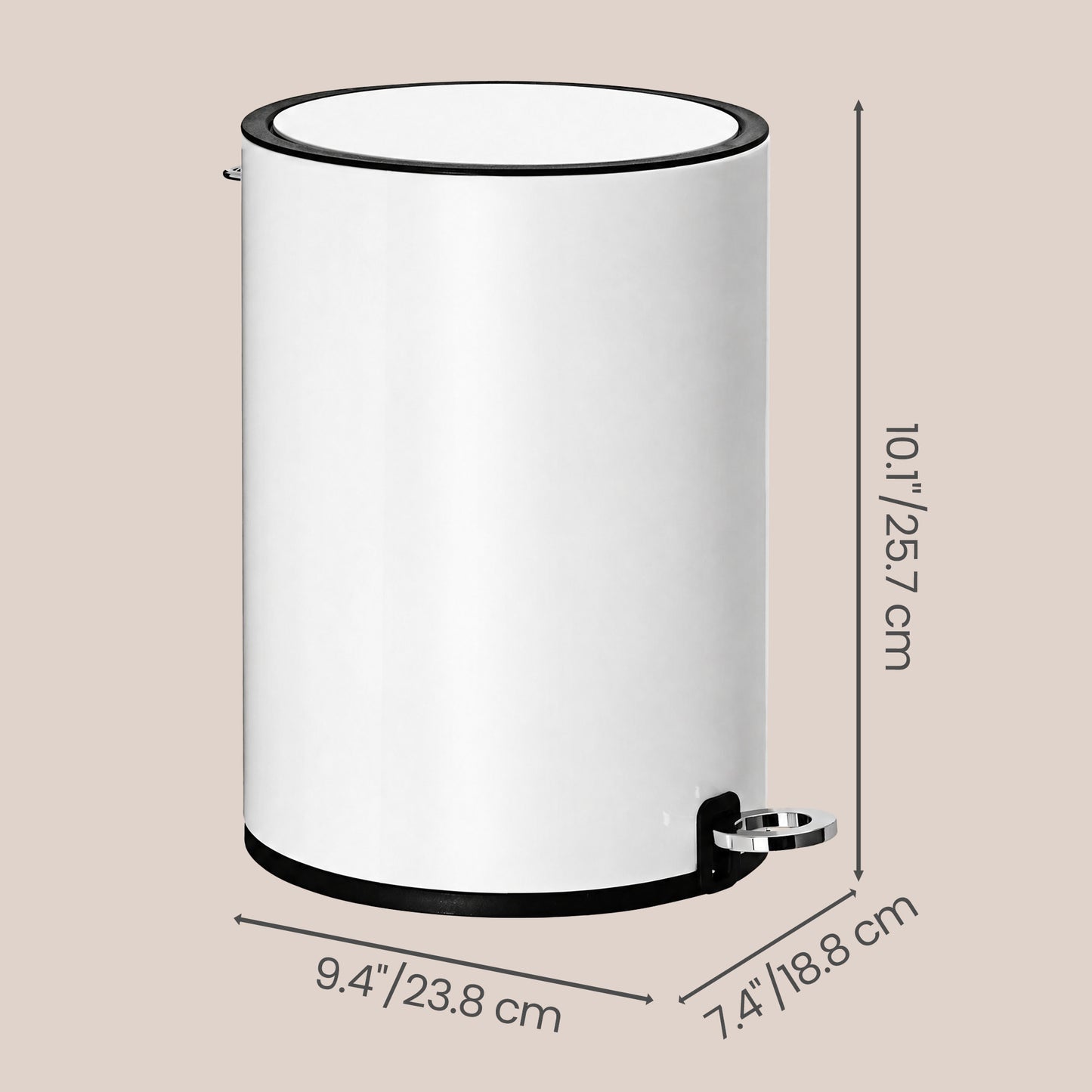 3L Bathroom Bin with Lid, Toilet Waste Bin, Soft Close - image 3