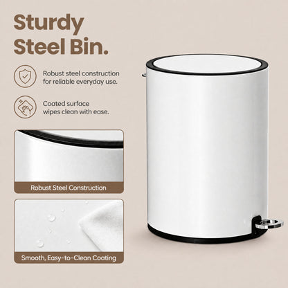 3L Bathroom Bin with Lid, Toilet Waste Bin, Soft Close - image 7