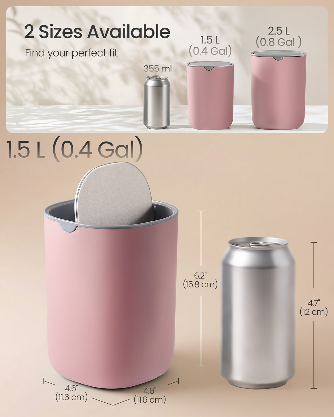 Mini Desk Trash Can with Lid - image 11