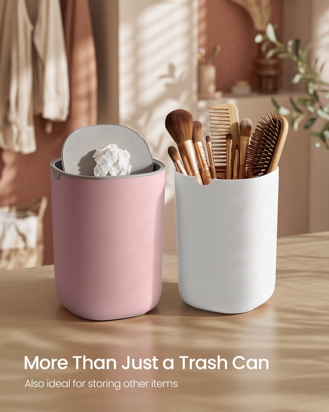 Mini Desk Trash Can with Lid - image 12