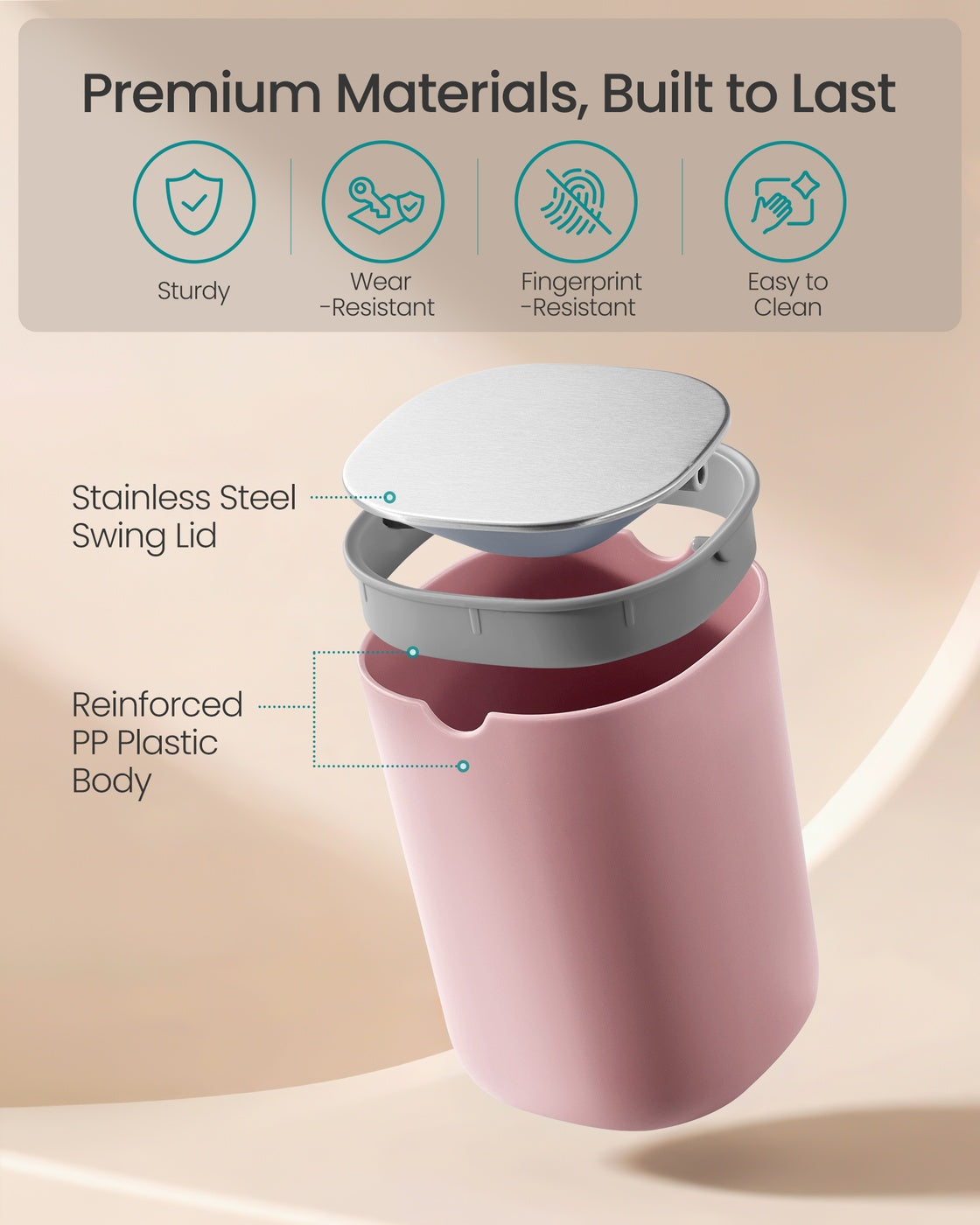 Mini Desk Trash Can with Lid - image 14