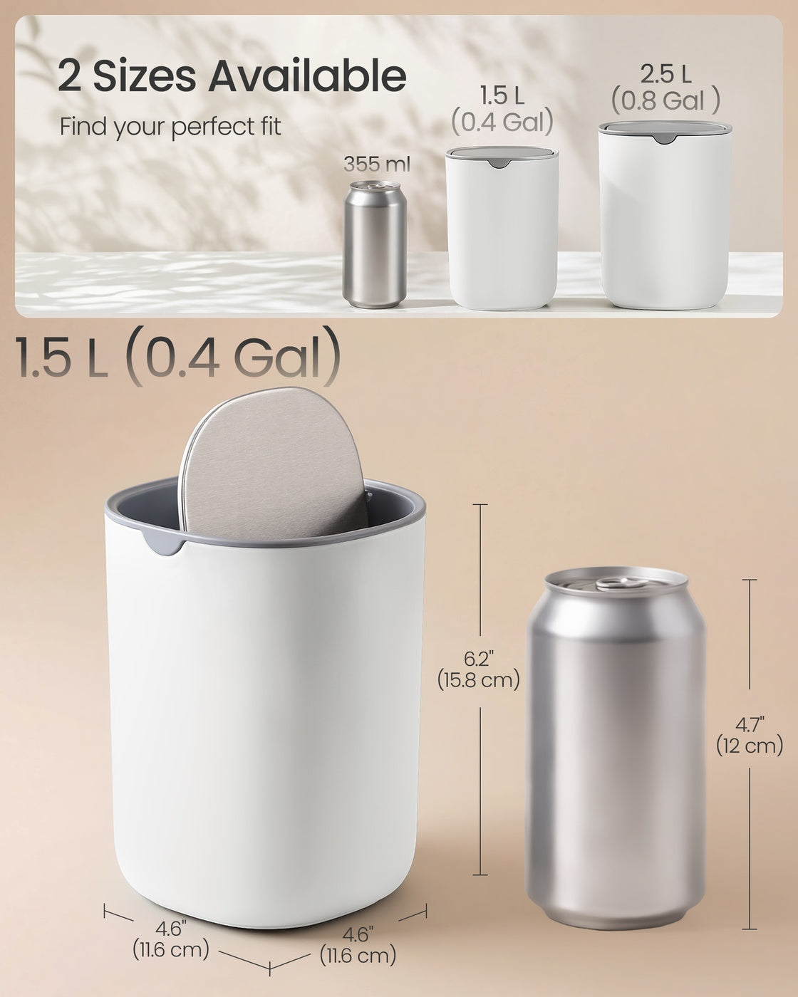 Mini Desk Trash Can with Lid - image 3