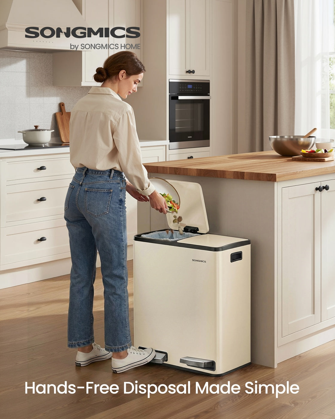 Double compartment stainless steel trash can for recycling - image 10