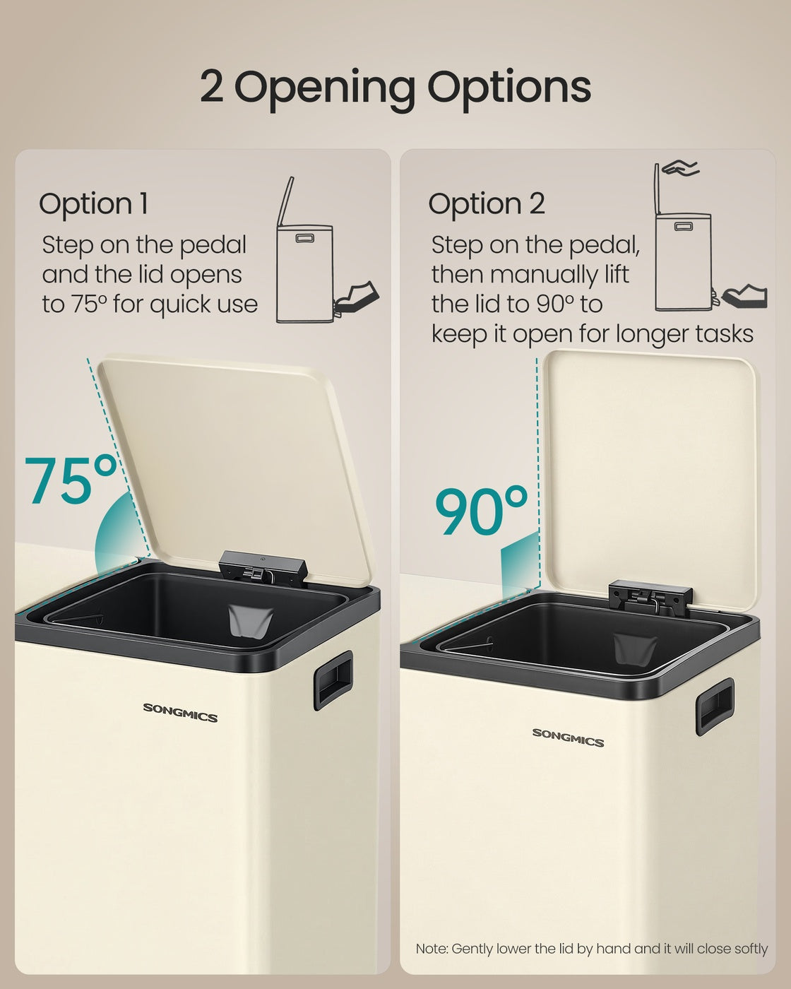 Double compartment stainless steel trash can for recycling - image 12
