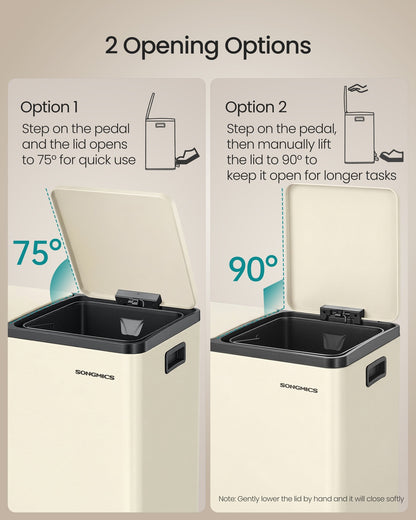 Double compartment stainless steel trash can for recycling - image 12