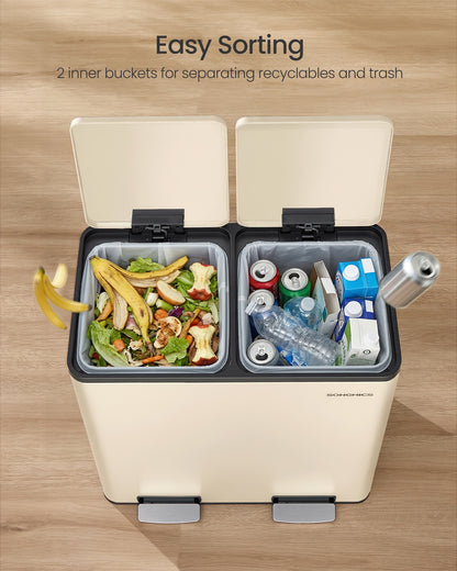 Double compartment stainless steel trash can for recycling - image 14