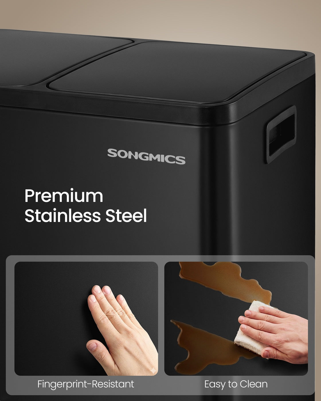 Double compartment stainless steel trash can for recycling - image 7
