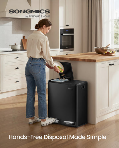 Steel Kitchen Bin with Two 30 L Compartments - image 2