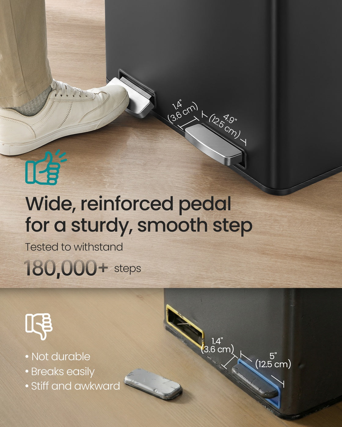 Steel Kitchen Bin with Two 30 L Compartments - image 3