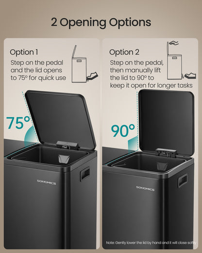Steel Kitchen Bin with Two 30 L Compartments - image 4