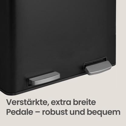 Steel Kitchen Bin with Two 30 L Compartments