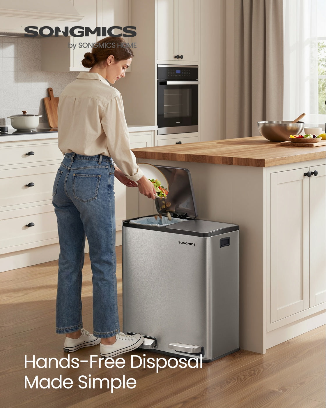 Steel Kitchen Bin with Two 30 L Compartments - image 10