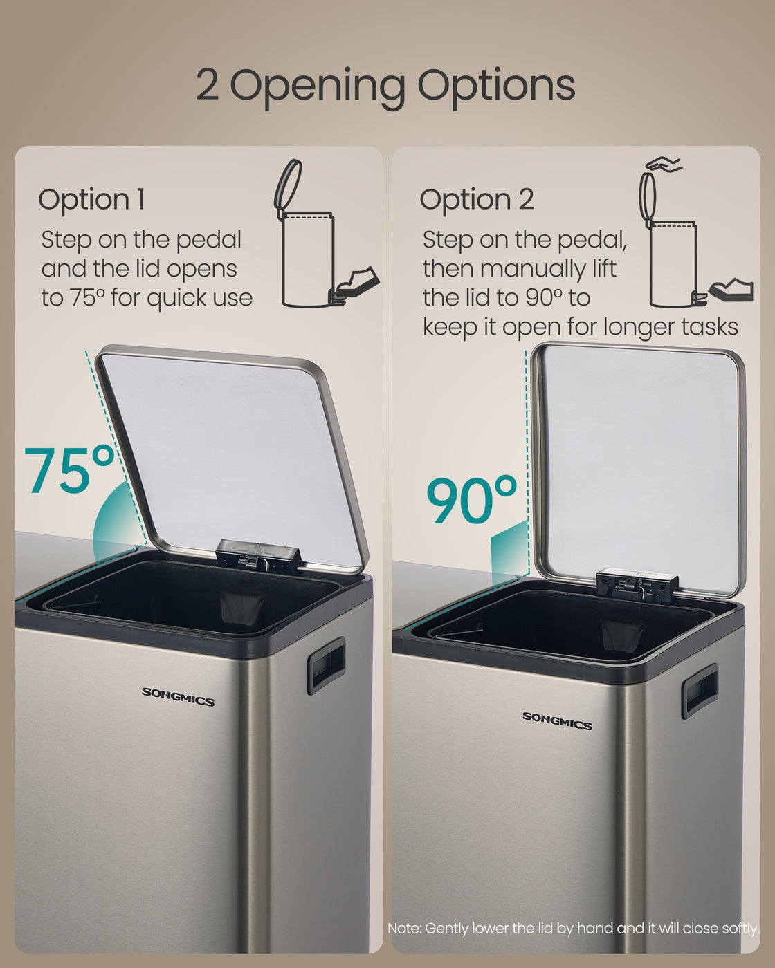 Steel Kitchen Bin with Two 30 L Compartments - image 12