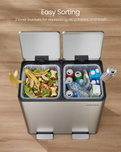 Steel Kitchen Bin with Two 30 L Compartments - image 14