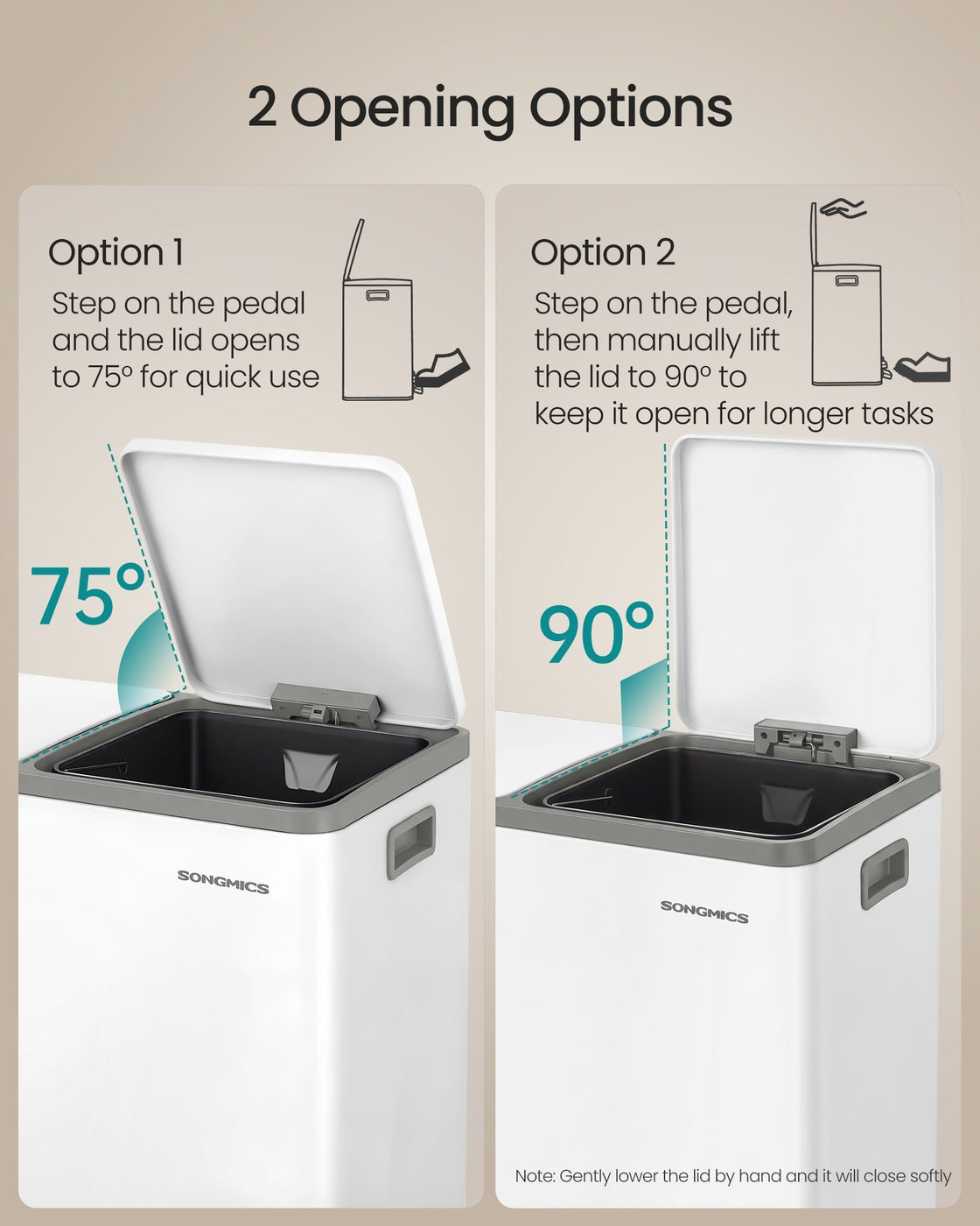Double compartment stainless steel trash can for recycling - image 28