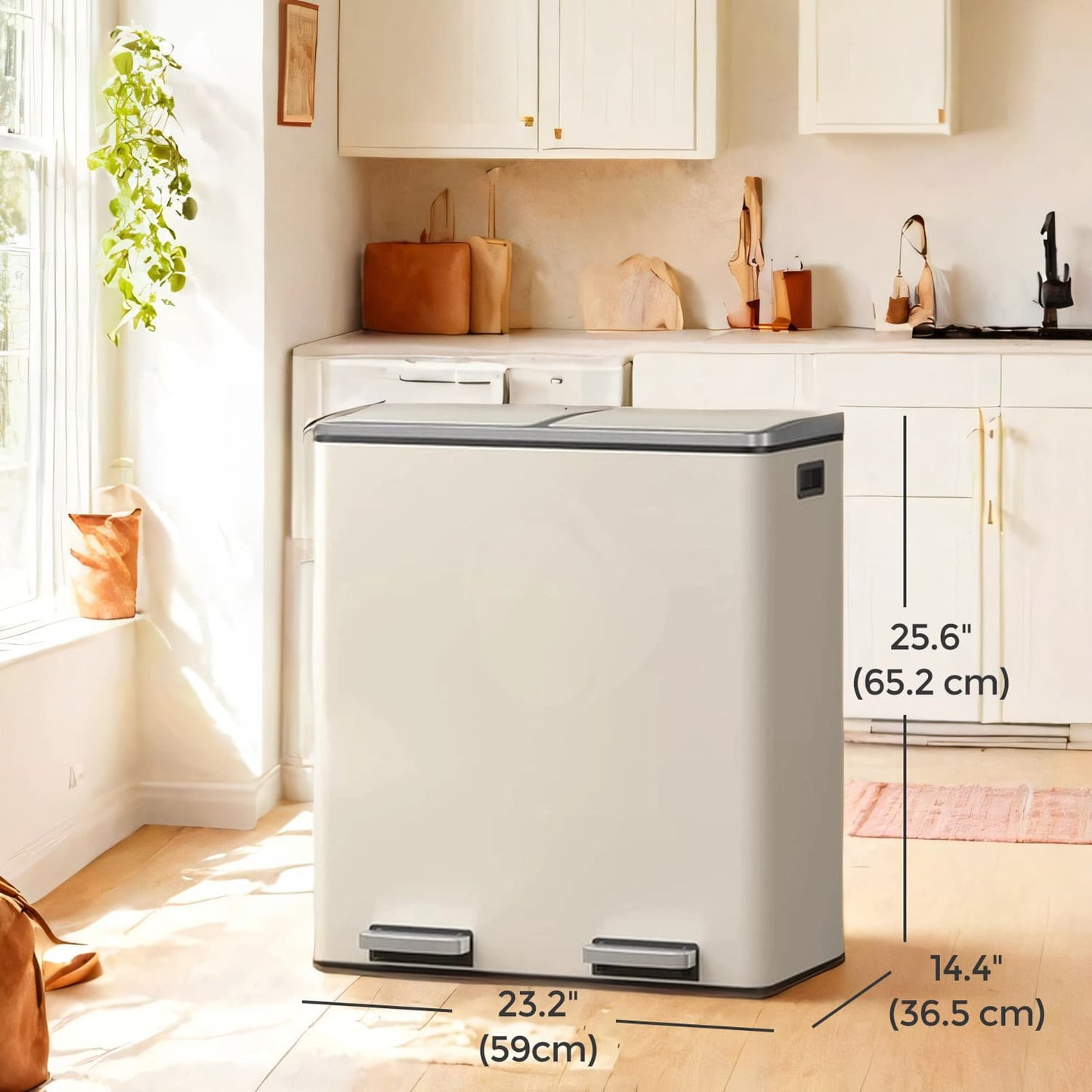 2 x 8 Gallon (2 x 30 L) Trash Can for Kitchen