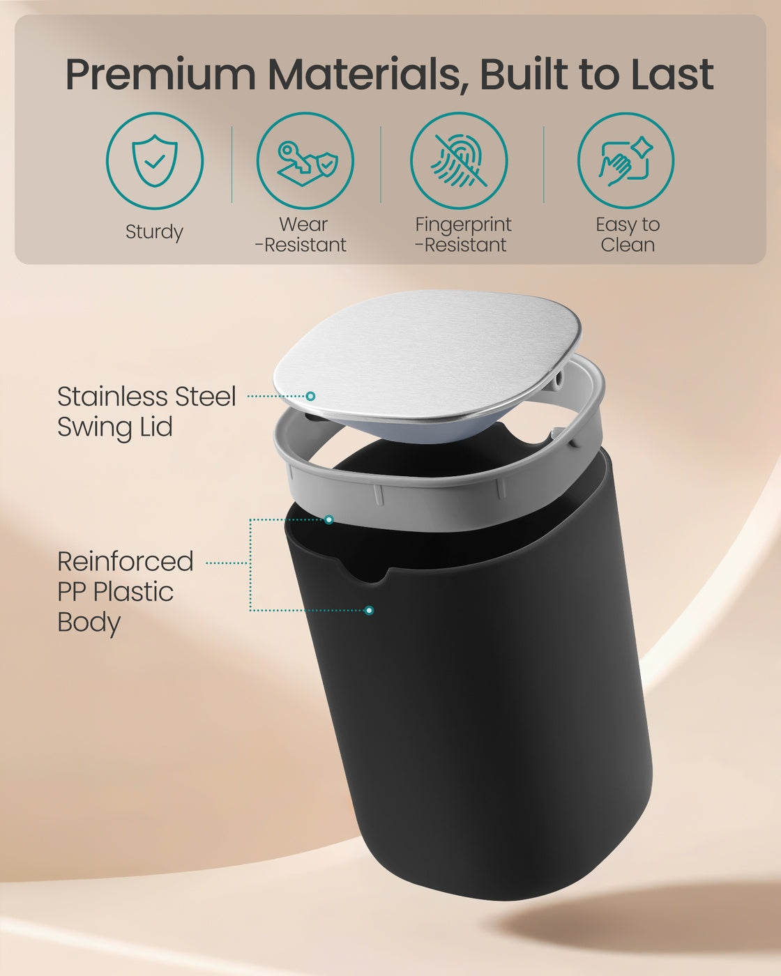 Mini Desk Trash Can with Lid - image 6