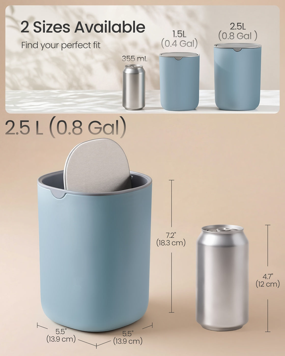 Mini Desk Trash Can with Lid - image 19