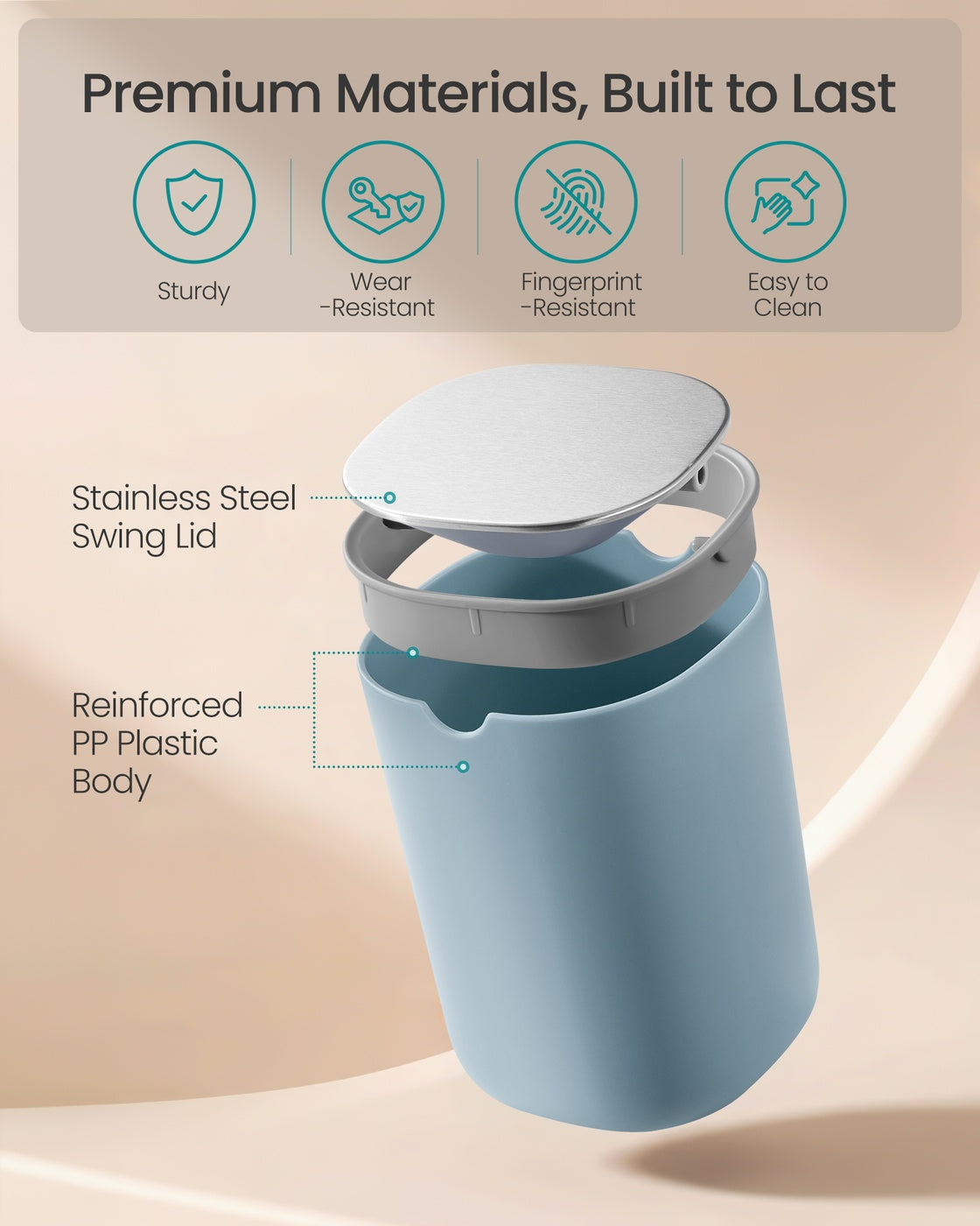 Mini Desk Trash Can with Lid - image 22