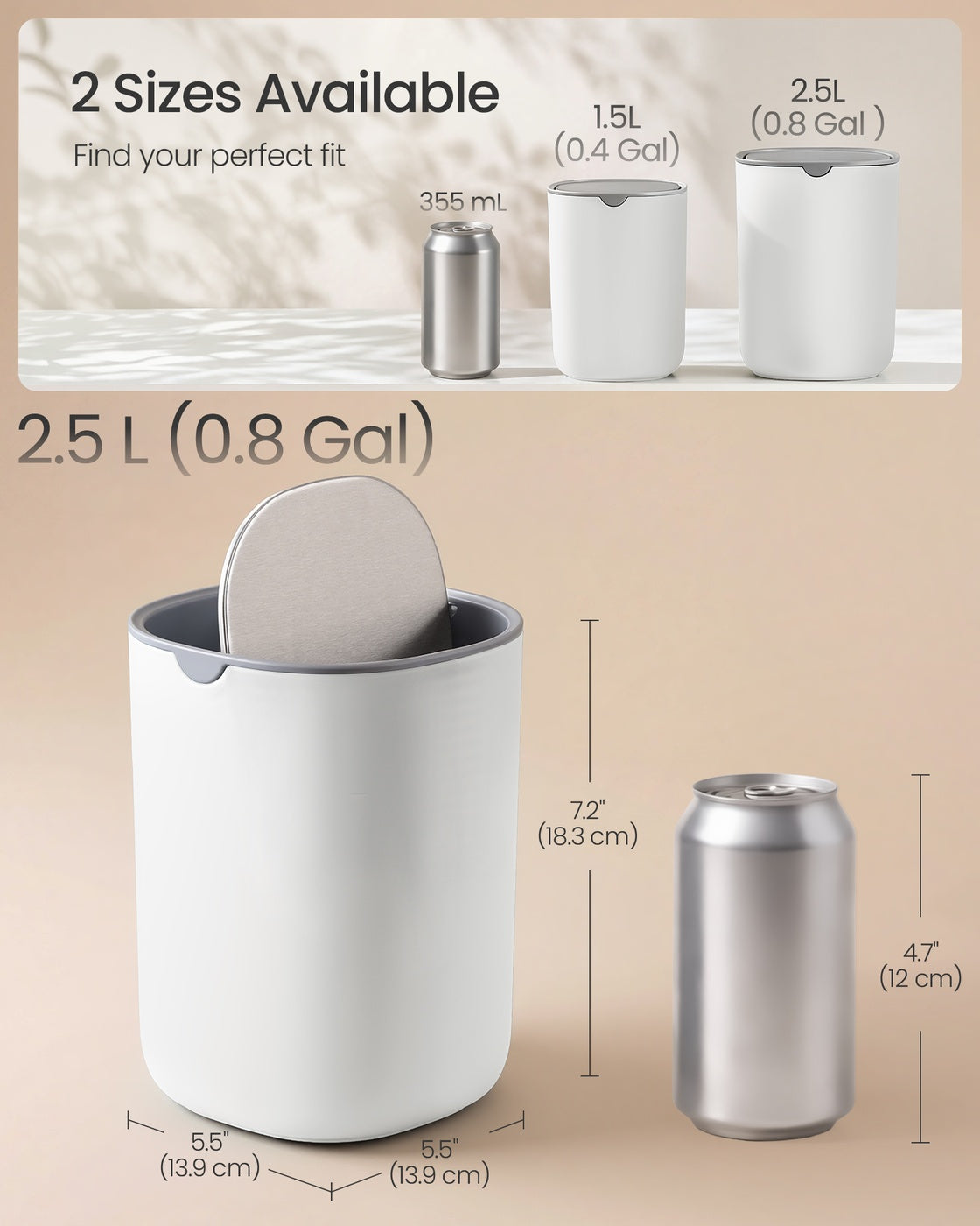 Mini Desk Trash Can with Lid - image 11