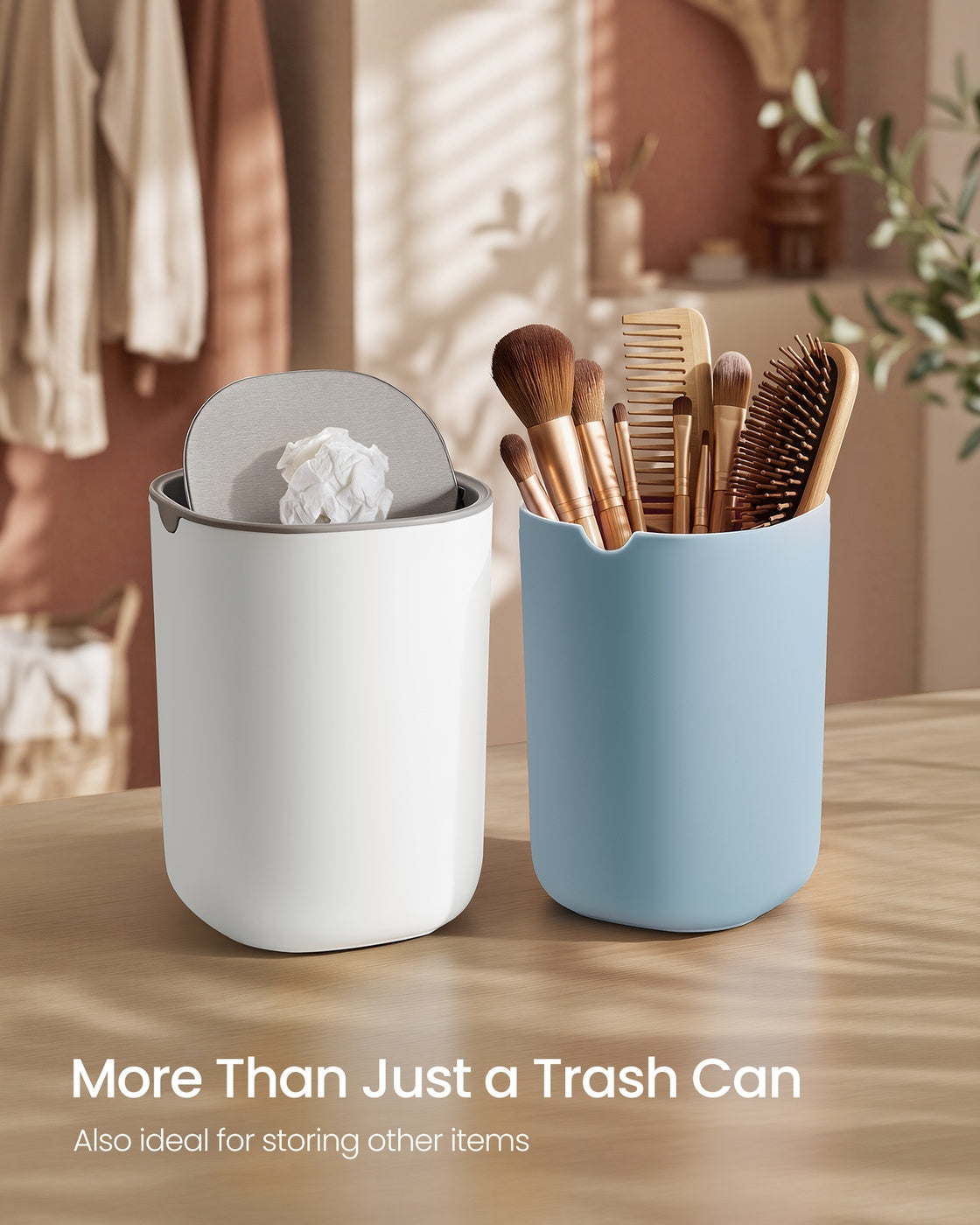 Mini Desk Trash Can with Lid - image 12