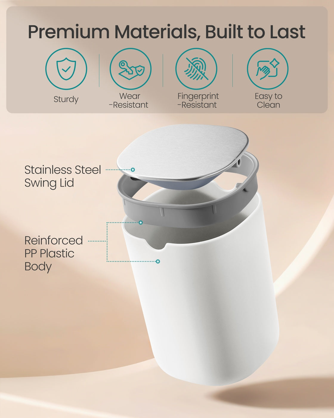 Mini Desk Trash Can with Lid - image 14