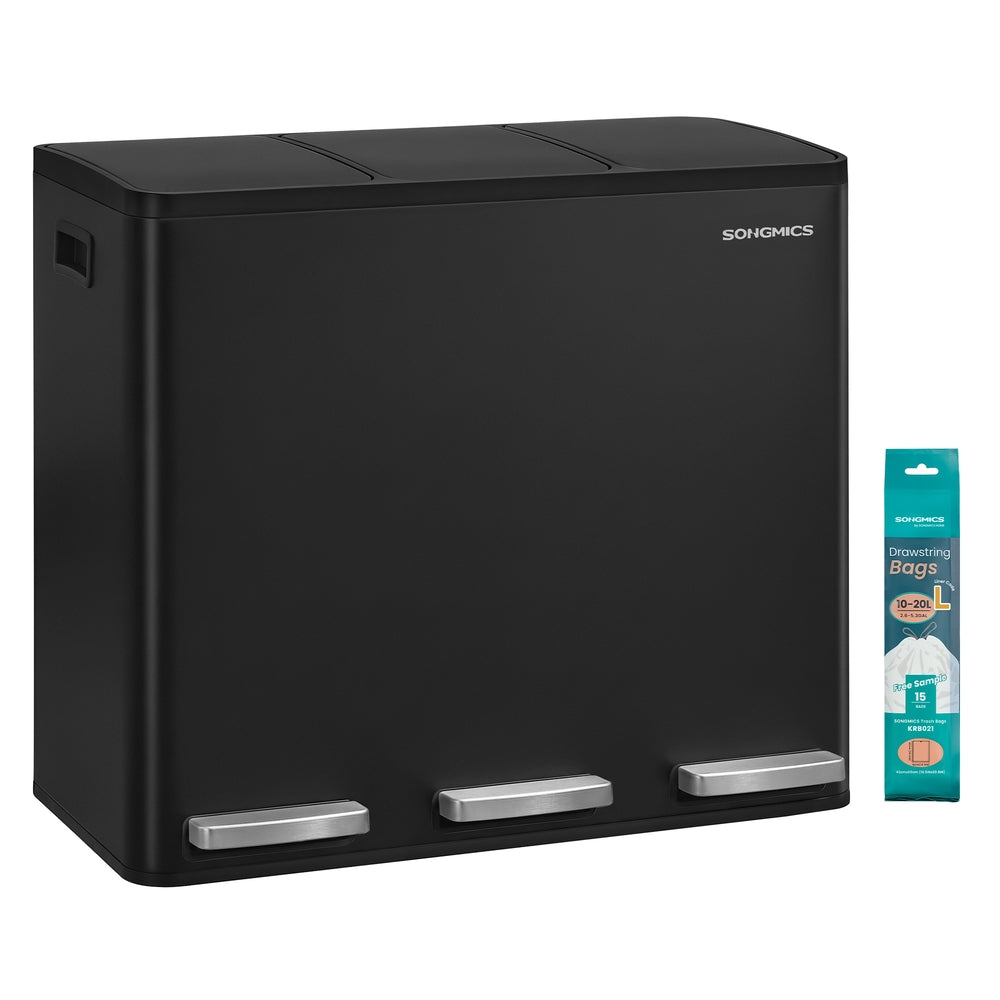 Steel Kitchen Bin with Three 18 L Compartments - image 1