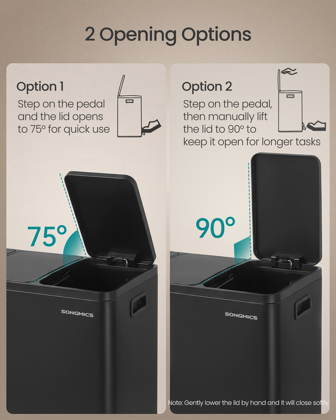 Steel Kitchen Bin with Three 18 L Compartments - image 4