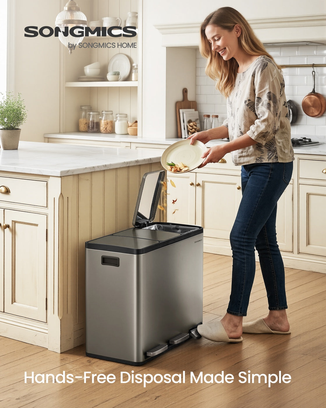 Steel Kitchen Bin with Three 18 L Compartments - image 10