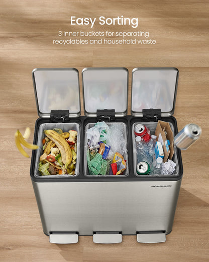 Steel Kitchen Bin with Three 18 L Compartments - image 14