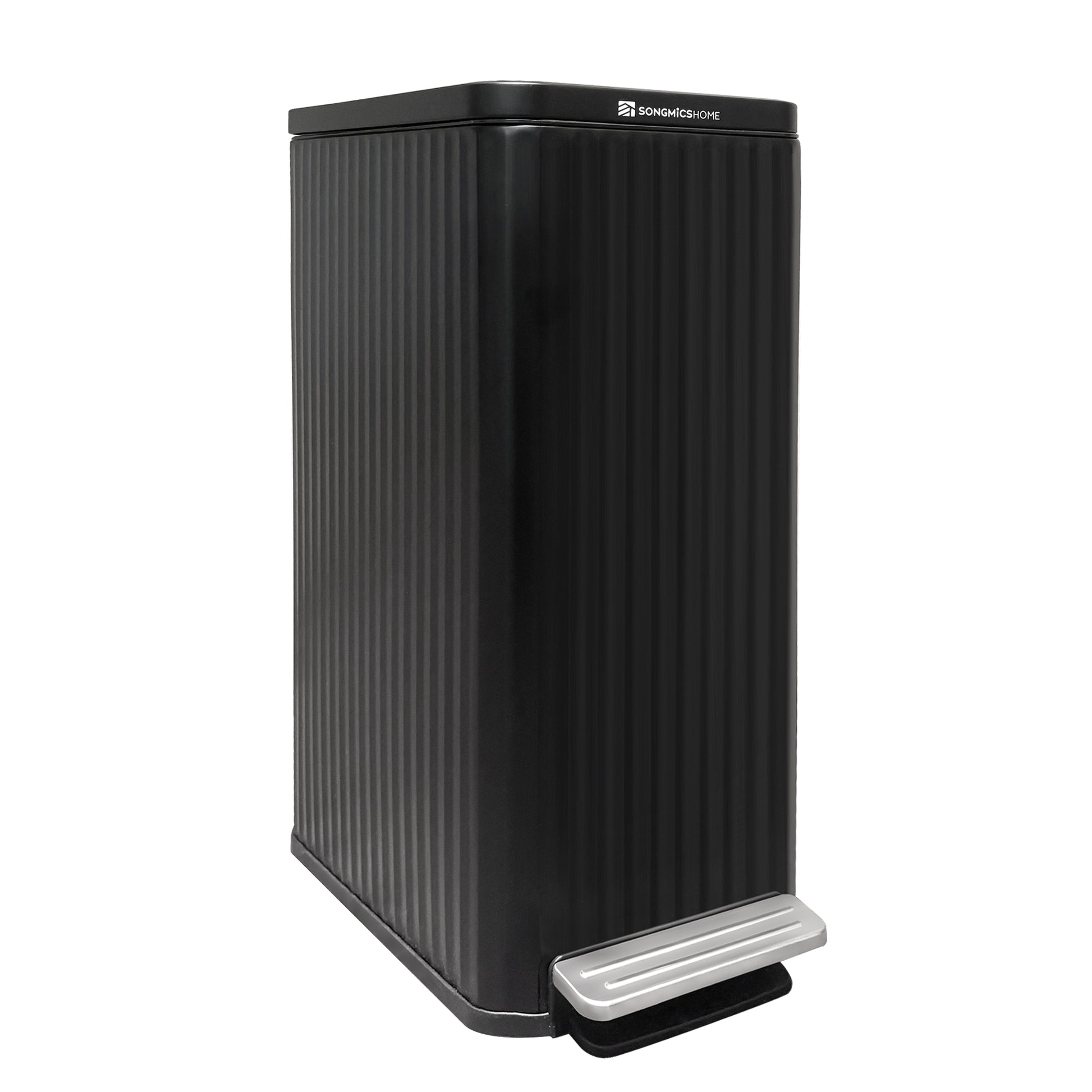 Slim stainless steel trash can with lid for kitchen - image 1