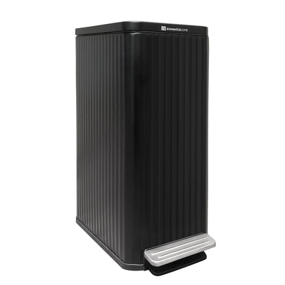 Slim stainless steel trash can with lid for kitchen - image 1