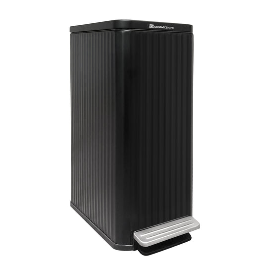 Slim stainless steel trash can with lid for kitchen - image 1