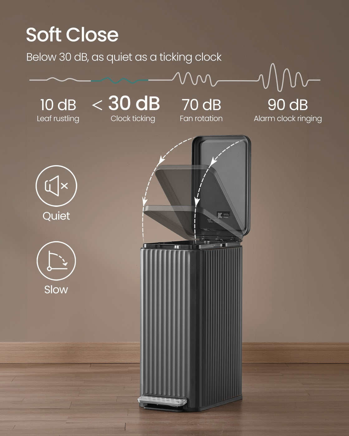 50 L Steel Kitchen Bin with Pedal and Soft-Close Lid - image 9