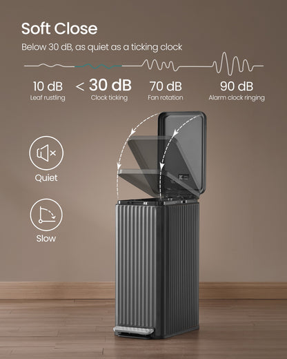 50 L Steel Kitchen Bin with Pedal and Soft-Close Lid - image 9