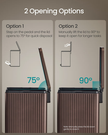 Slim stainless steel trash can with lid for kitchen - image 33