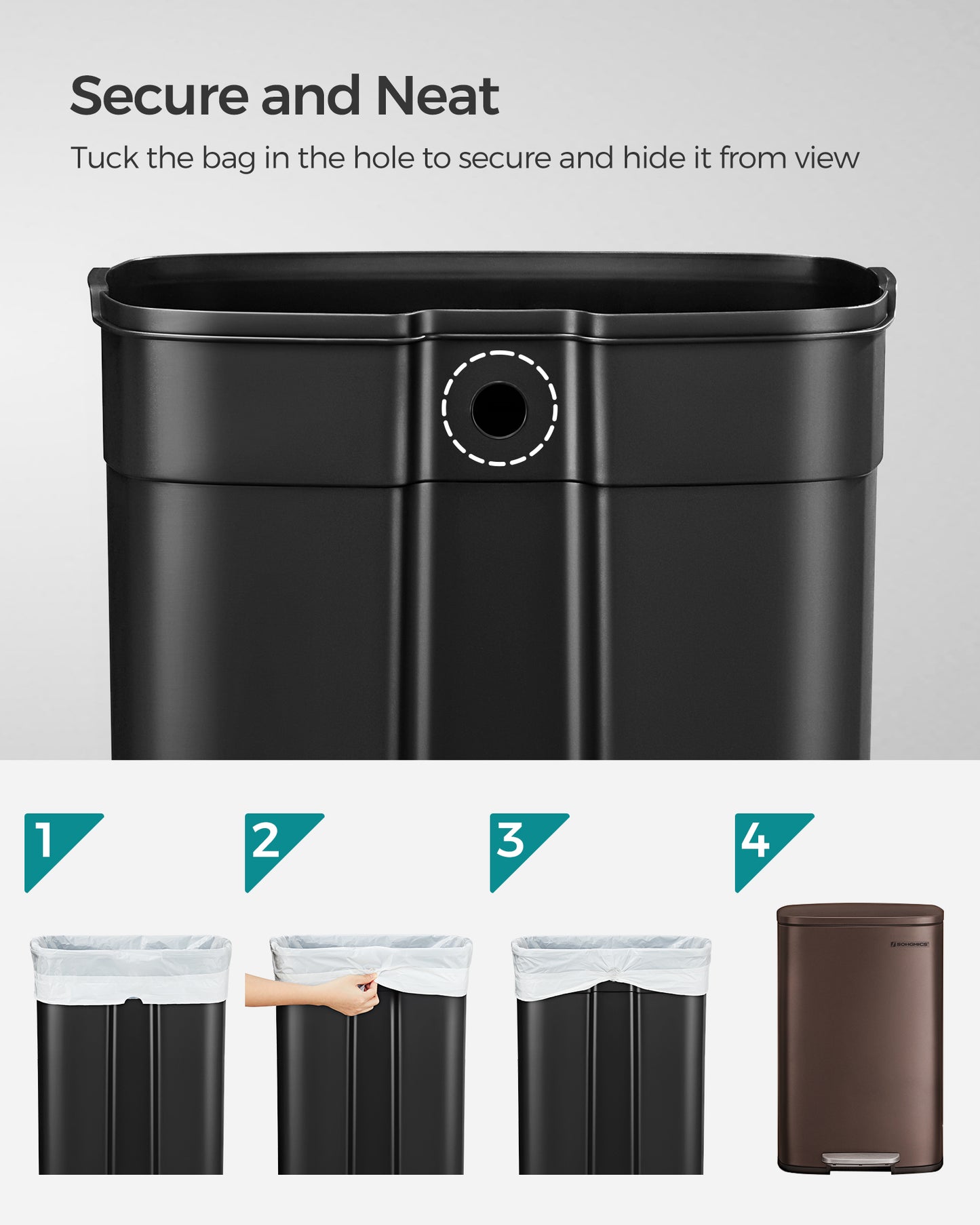 Kitchen Pedal Bin 50L Ink Black - image 19