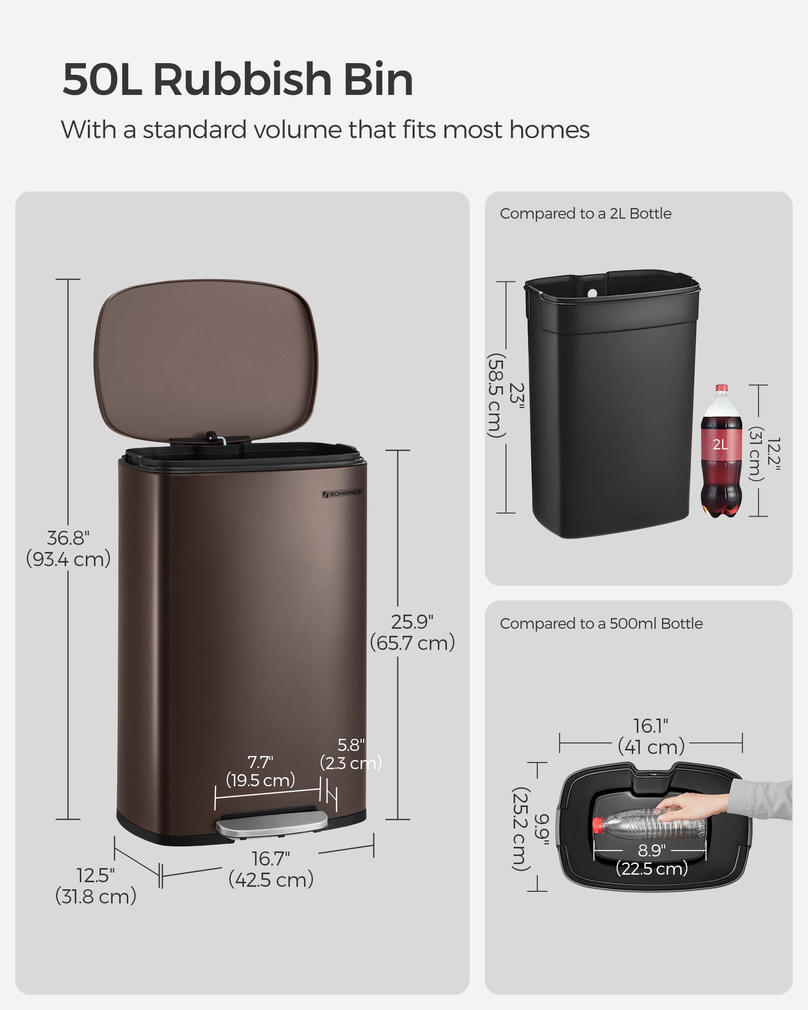 Kitchen Pedal Bin 50L Ink Black - image 20