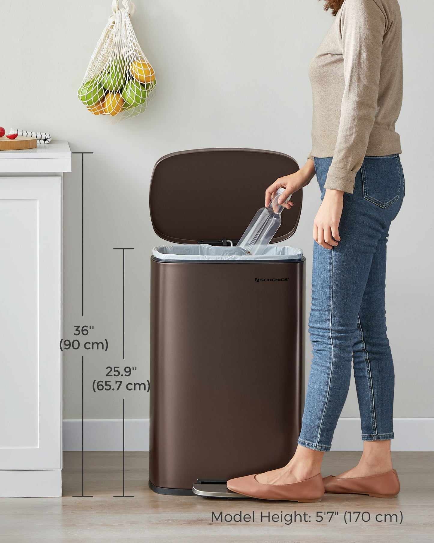 Kitchen Pedal Bin 50L Ink Black - image 21