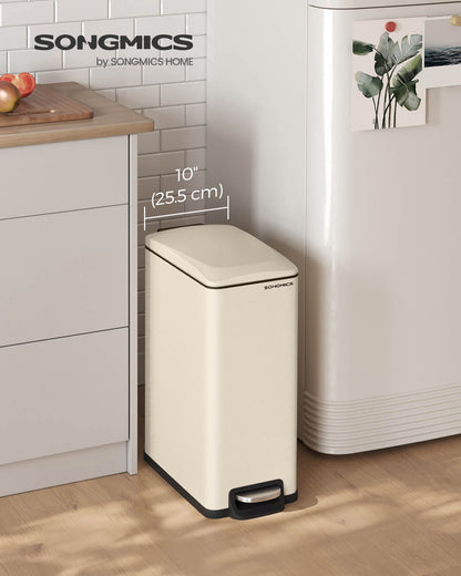 13-Gallon (50 L) Garbage Can for Narrow Spaces with Soft-Close Lid