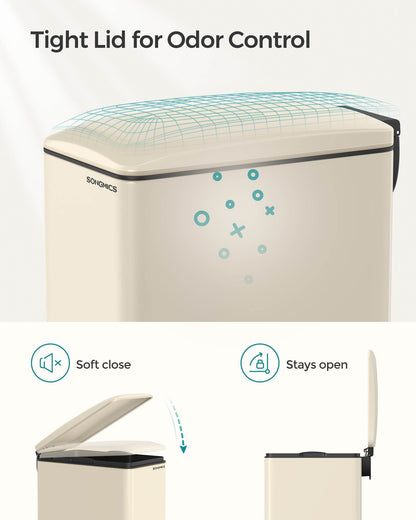 13-Gallon (50 L) Garbage Can for Narrow Spaces with Soft-Close Lid