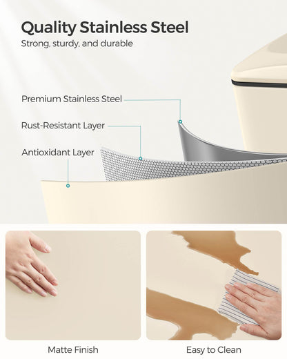 13-Gallon (50 L) Garbage Can for Narrow Spaces with Soft-Close Lid