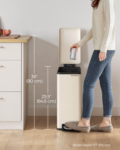 13-Gallon (50 L) Garbage Can for Narrow Spaces with Soft-Close Lid