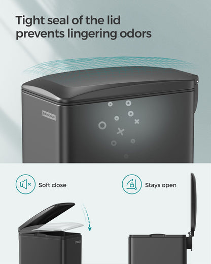 13 Gallon Garbage Can for Narrow Spaces with Soft-Close Lid - HWLEXTRA 