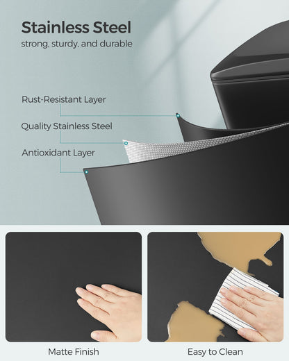 13 Gallon Garbage Can for Narrow Spaces with Soft-Close Lid - HWLEXTRA 