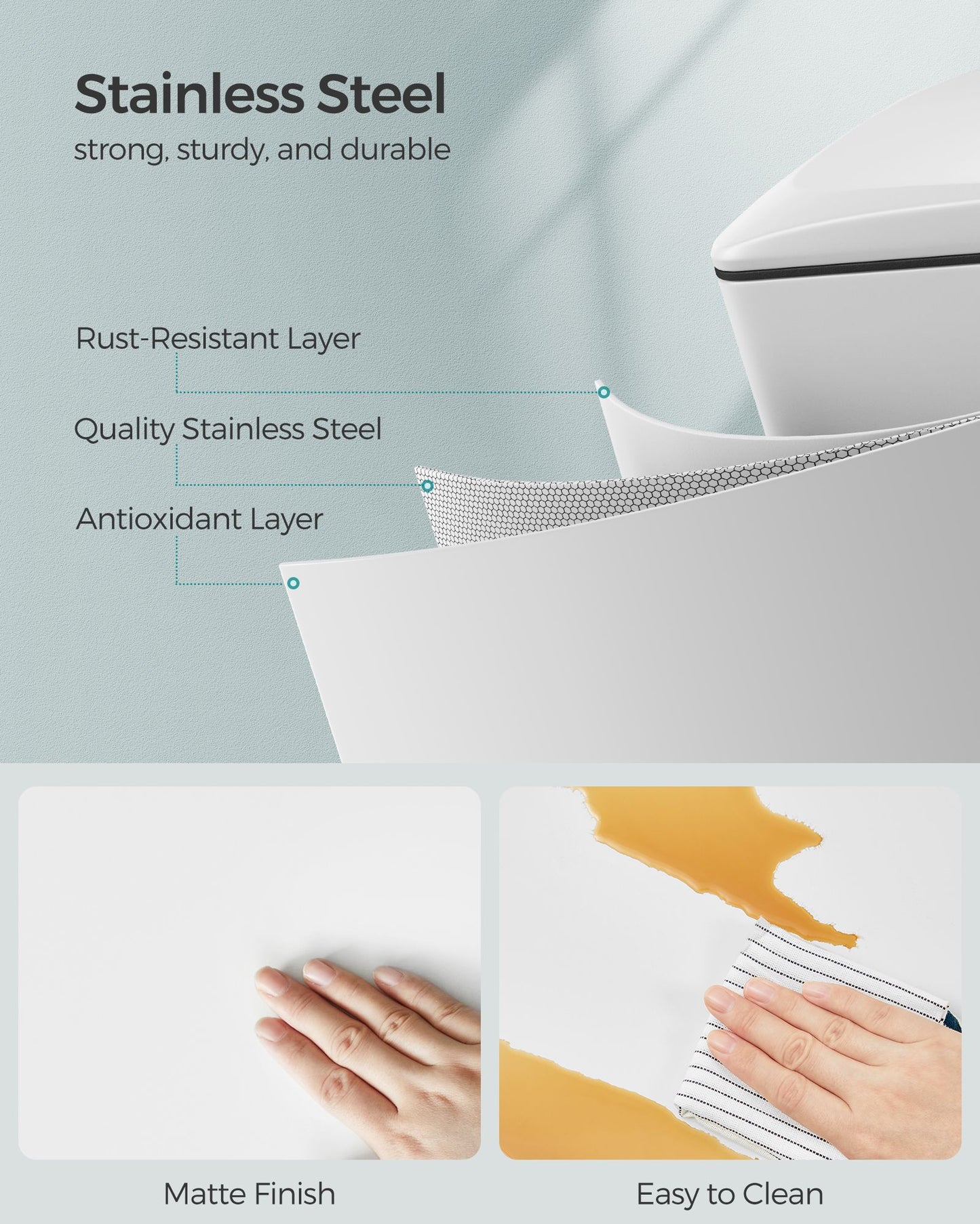 13 Gallon Garbage Can for Narrow Spaces with Soft-Close Lid - HWLEXTRA 